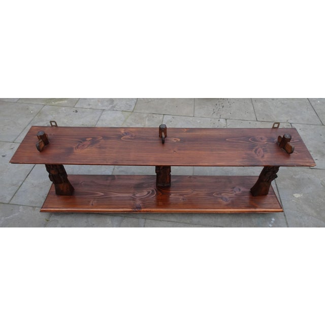 Vintage Brutalist Wall Shelf in Oak, 1940s, in Very Good conditions. Designed 1920 to 1949