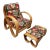 Rattan Mid-Century 3-Strand Pretzel Lounge Chair and Ottoman For Sale