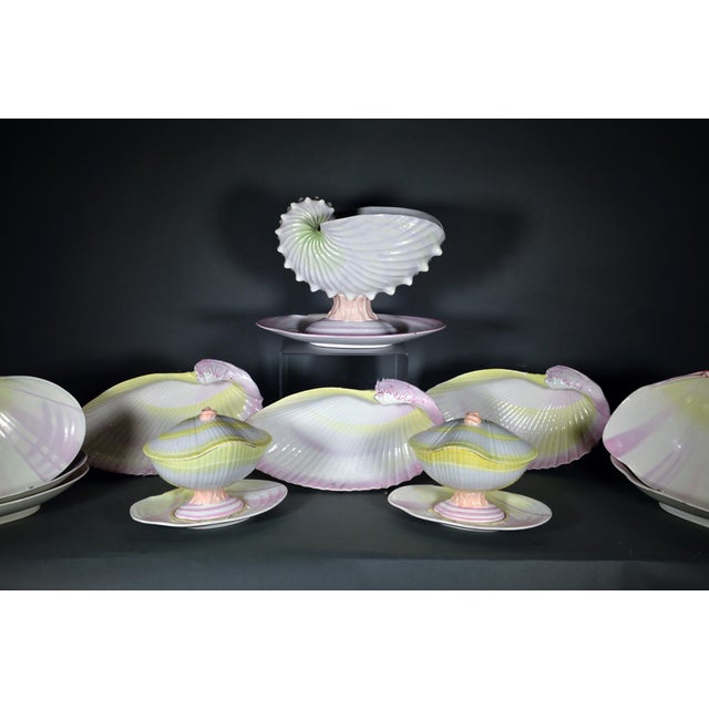 Wedgwood Wedgwood Pearlware Nautilus Shell Part Dessert Service in Pink and Yellow Circa 1800–1815 For Sale - Image 4 of 11
