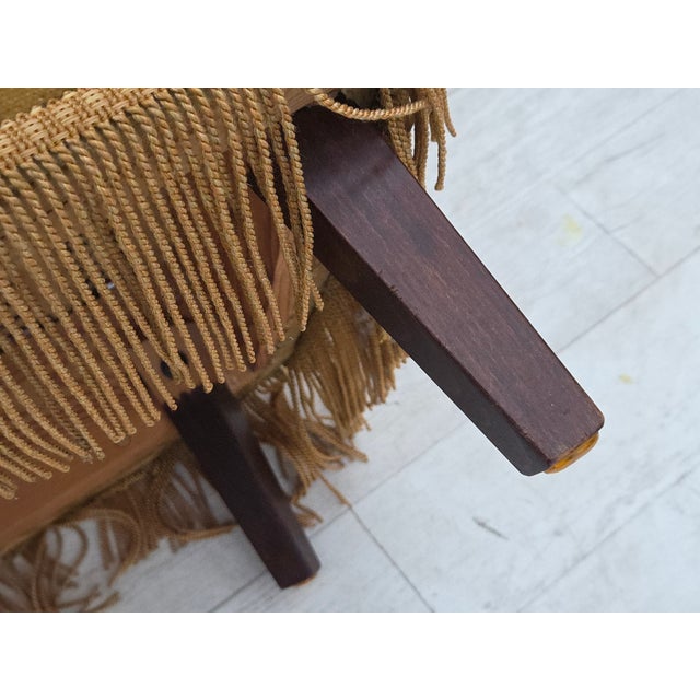 Danish Armchair in Light Green Furniture Velour, 1970s For Sale - Image 12 of 17