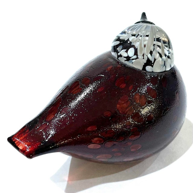 Glass Iittala Blown Glass Rosy Finch Bird by Oiva Toikka Circa 2001-2007 For Sale - Image 7 of 14