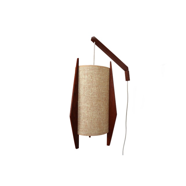 Mid 20th Century Vintage Mid-Century Modern Scandinavian Teak Hanging Lamp For Sale - Image 5 of 15