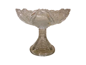 Vintage ABP Pressed/Cut Glass Pedestal Compote