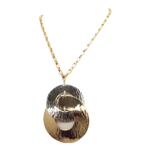 1976 Vintage Signed Napier Modernist Hammered Figure 8 Pendant Necklace
