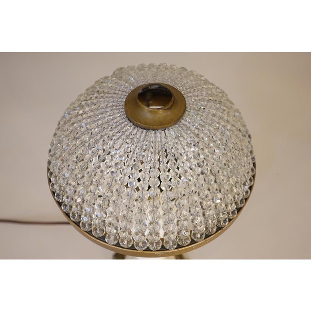 Victorian Hurricane Urchin Glass Ball Dome Shade Brass Marble Table Lamp 1920's For Sale - Image 12 of 12