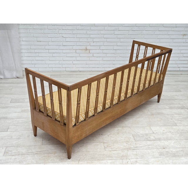 Swedish Drop Arm Sofa in Fabric and Oak, 1970s For Sale - Image 18 of 18