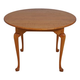 Tiger Maple Benchmade Round Dining Table For Sale