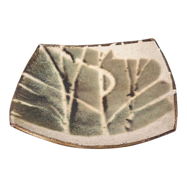 Organic Modern Ceramic Footed Bowl, Vintage For Sale