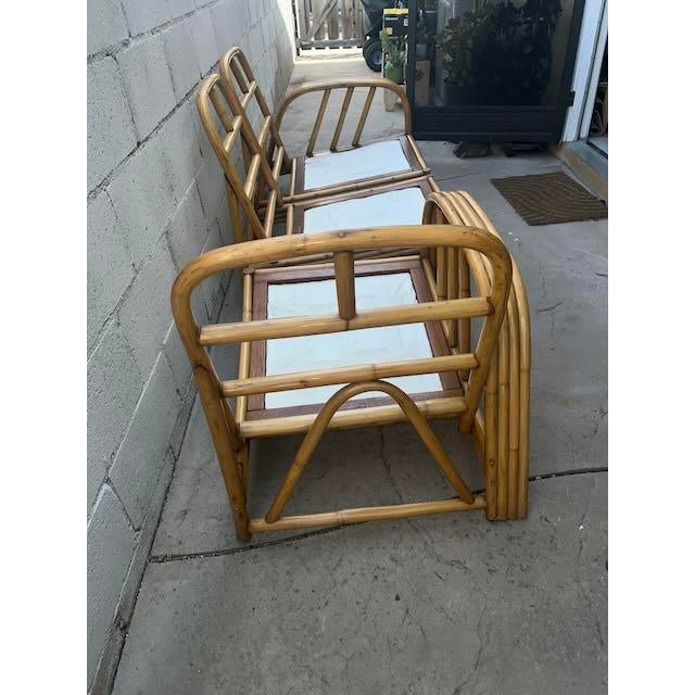 Paul Frankl Vintage Beverly Hills Rattan Rare 4 Strand Modular Sofa For Sale - Image 4 of 6