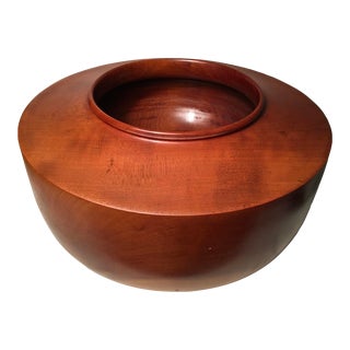 Mid 20th Century Solid Cherry Centerpiece Bowl —Signed For Sale