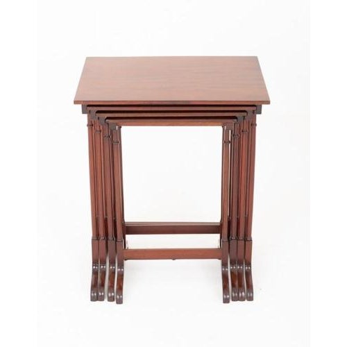 Regency Revival Table Nest Side Table Quartet, Set of 4 For Sale - Image 6 of 7
