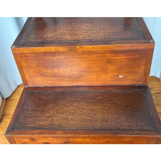 1980s Regency Mahogany and Cane Metamorphic Chair to Steps For Sale - Image 11 of 16