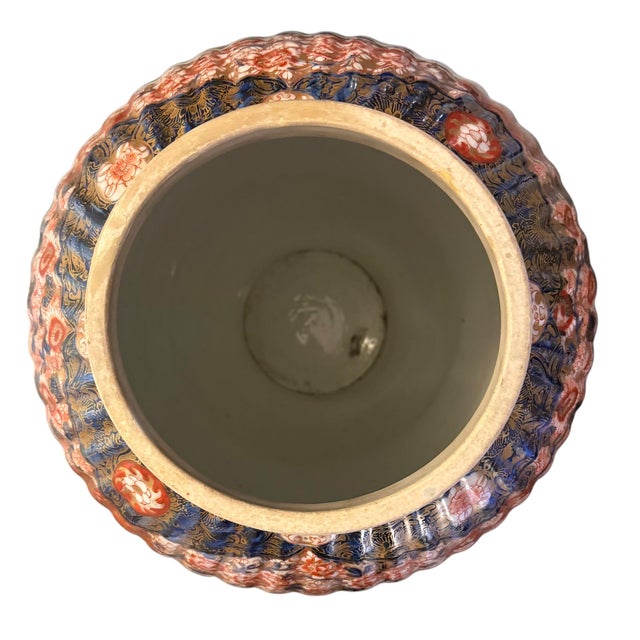 Red Late 19th Century Japanese Imari Ribbed Porcelain Floor Vase For Sale - Image 8 of 11