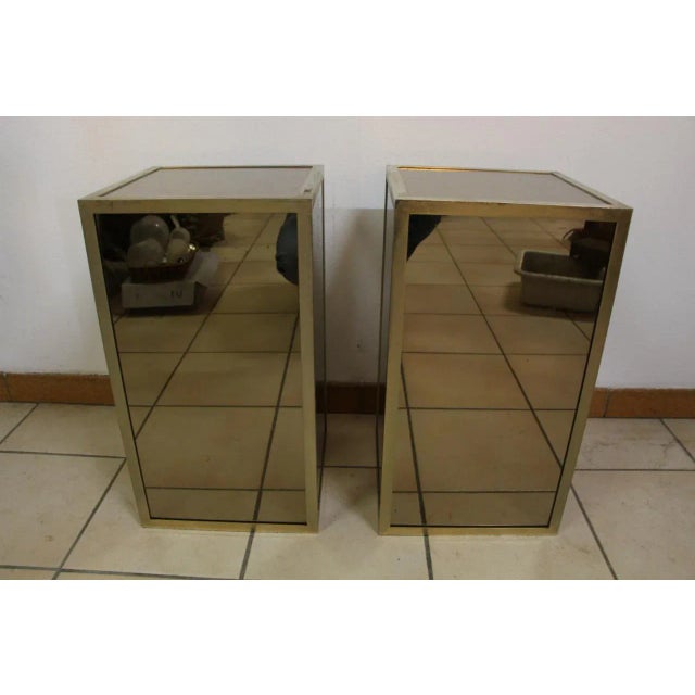 1950s Mid-Century Glass and Nickel-Plated Brass Side Tables, 1950s, Set of 2 For Sale - Image 5 of 9