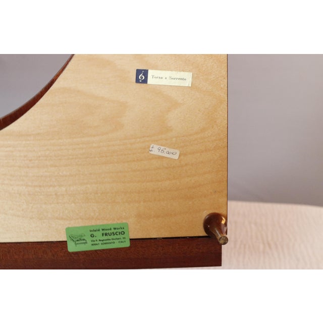1950s Large Italian Floral Marquetry Inlaid Wood Piano Shaped Music Jewelry Box - Plays "Torna a Surriento" For Sale - Image 9 of 15