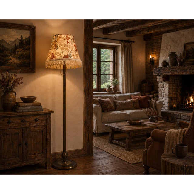 Italian Burnished Brass Floor Lamp by Luigi Caccia Dominioni for Azucema, 1950s For Sale - Image 6 of 12