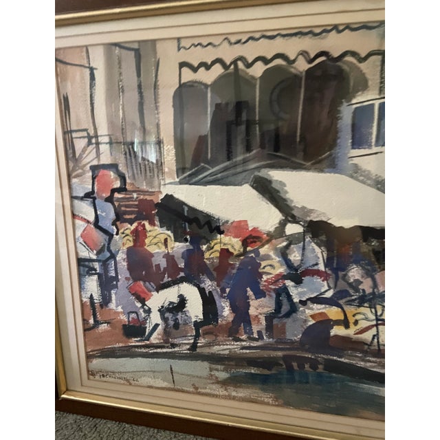 Paint Abstract Contemporary Watercolor Painting Signed Schwind 60s For Sale - Image 7 of 13