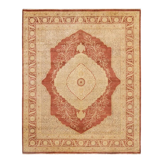 Mogul Collection Hand-Knotted Area Rug - Orange 8' 4" x 9' 10" For Sale - Image 9 of 9