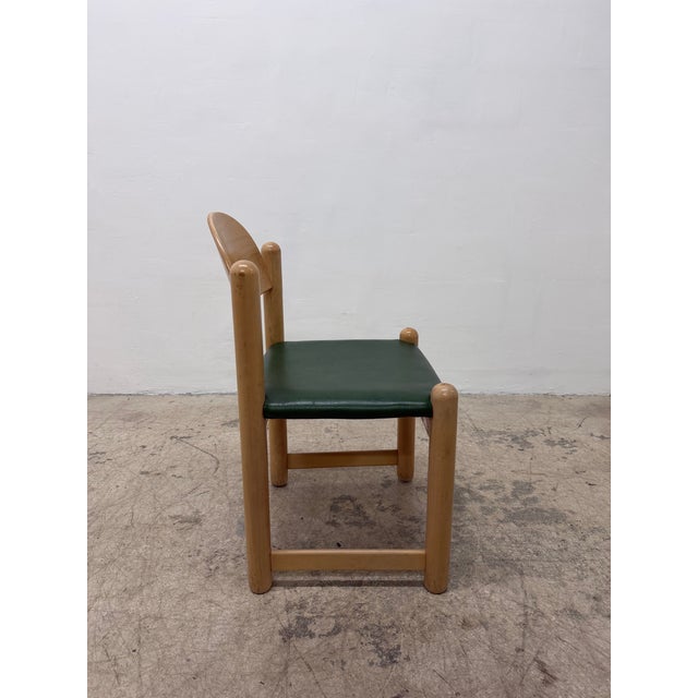 Hank Loewenstein Green Naugahyde and Oak Frame "Padova" Dining or Side Chair For Sale - Image 4 of 17