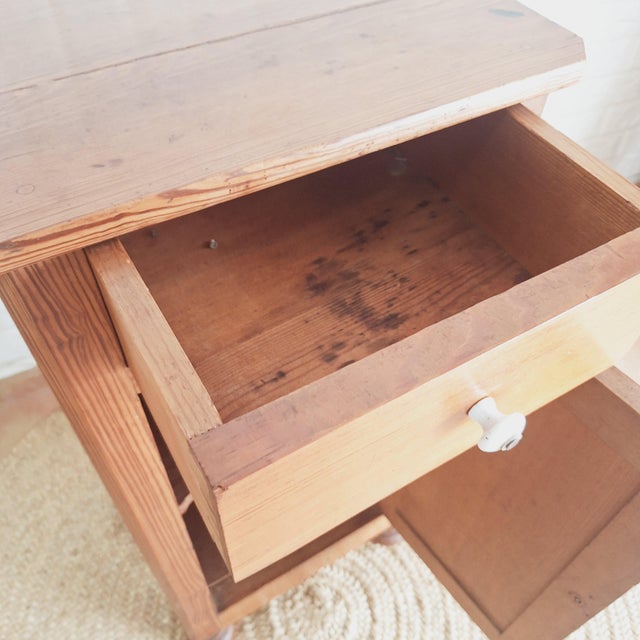 Antique Arts and Crafts Tall Nightstand in Pine, 1890s For Sale - Image 11 of 14