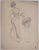 Léopold Franz KOWALSKI (1856-1931) Léa poses in a dress, c. 1900 Original pencil drawing Monogrammed “LK” on the lower...