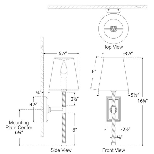 2020s Chapman & Myers for Visual Comfort Signature Basden 16" Tail Sconce in Antique-Burnished Brass and Natural Rattan with Linen Shade For Sale - Image 5 of 6