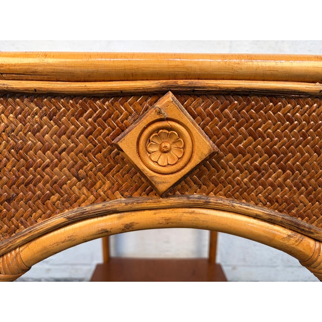 Vintage Bamboo and Rattan Nightstand For Sale - Image 9 of 12