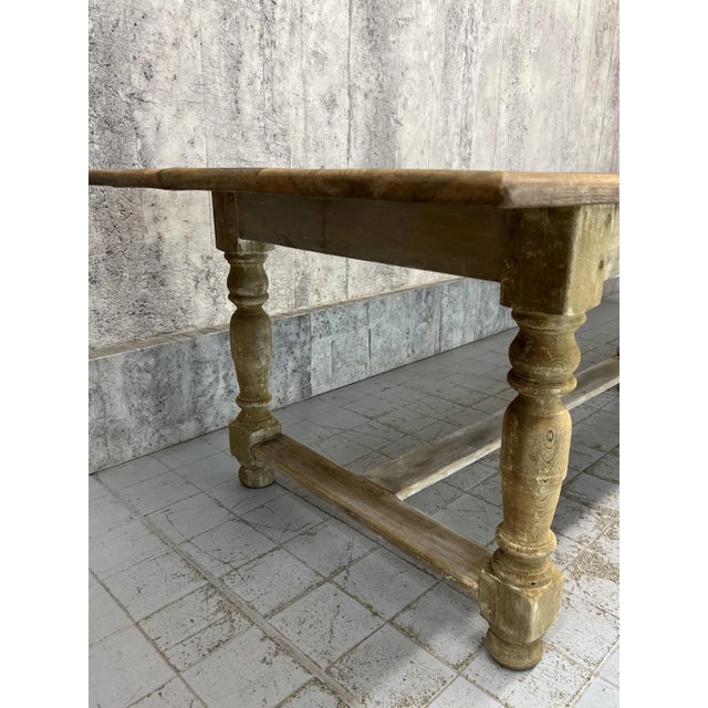 French Farmhouse Refectory Turned Leg Dining Table For Sale - Image 3 of 9