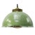 Green Vintage Brass and Enamel Pendant Light with Frosted Glass For Sale - Image 8 of 8