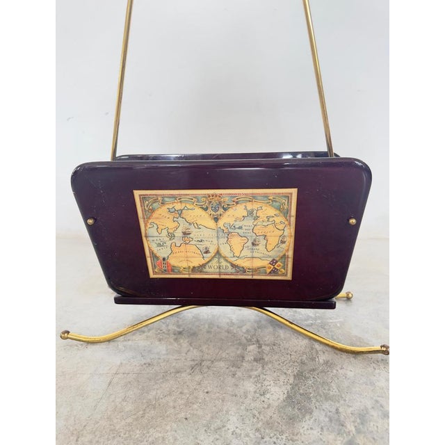 Mid-Century Italian Magazine Rack with Handle in the style of Gio Ponti, 1950s For Sale - Image 8 of 11