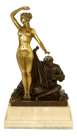 Art Nouveau Allegorical Female Nude, Early 20th Century, Gilt Bronze Sculpture