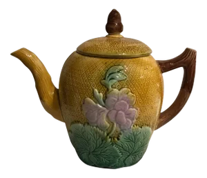 19th Century English Majolica Teapot