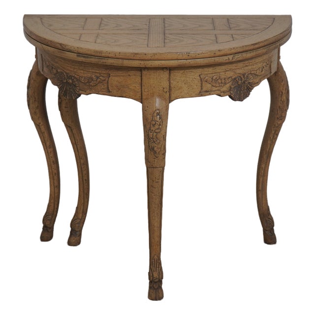 Baker French Demilune Gate Leg Flip Top Table For Sale