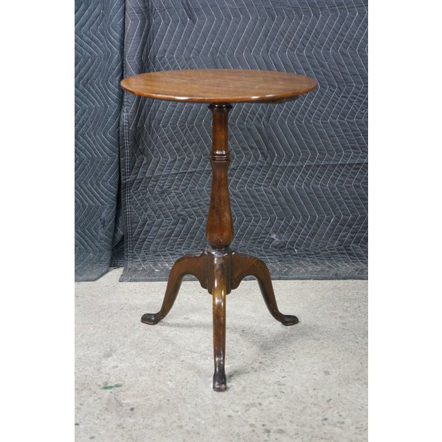 Antique Queen Anne Style Mahogany Pedestal Table Wine Plant Sculpture Stand 26" For Sale - Image 10 of 18