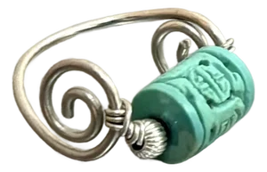 Native American Style Turquoise and Silver Metal Ring