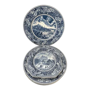 Johnson Brothers Historic America Blue Dinner Plates-A Set