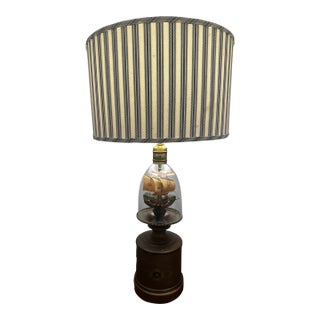 Vintage Ship in a Bottle Lamp With Newly Covered Shade For Sale