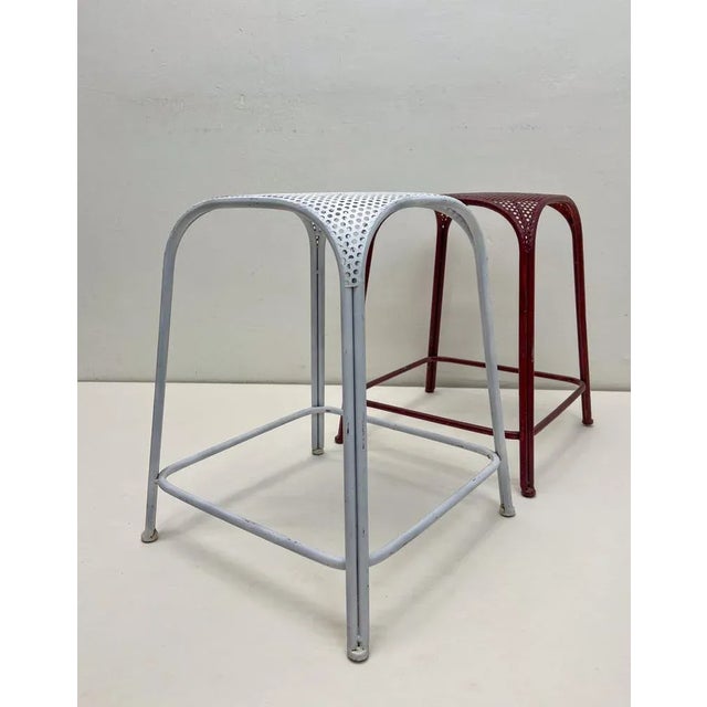 Set of Perforated Metal Stools in the style of Maurizio Tempestini, 1980s For Sale - Image 12 of 13