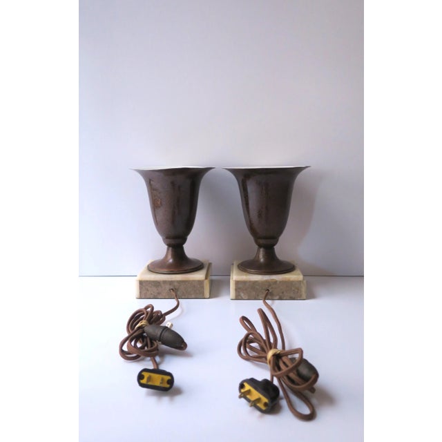 Art Deco Urn Form Table Lamps With Onyx Marble Bases, Pair For Sale - Image 9 of 12