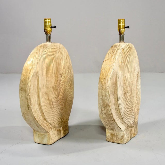 Clam Shell Form Lamps With Gilded Glaze - Pair For Sale - Image 10 of 12