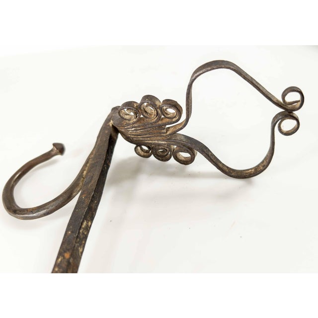 18th or 19th Century Blacksmith Handwrought Iron Betty Lamp Spike For Sale - Image 10 of 11