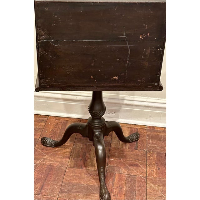 Antique Slant-Front Writing Desk on Carved Tripod Pedestal, 19th Century For Sale - Image 12 of 12