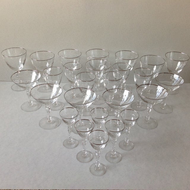 MidCentury Cut Crystal Barware by Fostoria Set of 26 Chairish