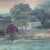 Antique Oil on Canvas Folk Art Painting of a Rustic Country River Village C1890 For Sale - Image 4 of 12