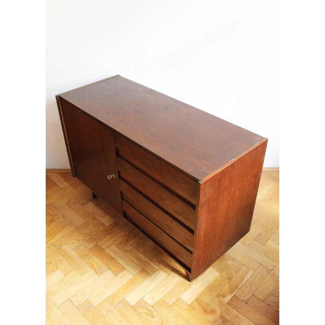 Vintage U-458 Sideboard in Dark Oak by Jiří Jiroutek for Interier Praha, Czechoslovakia, 1972 For Sale - Image 9 of 18
