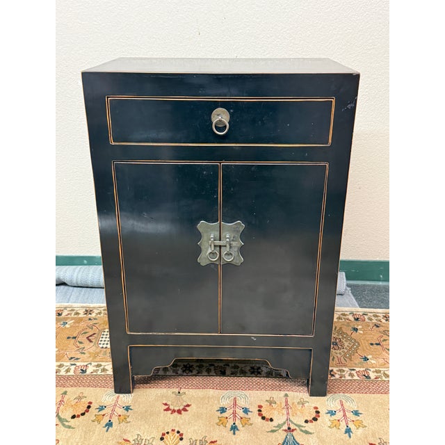 Asian Asian Mini Black Lacquer Chest For Sale - Image 3 of 11