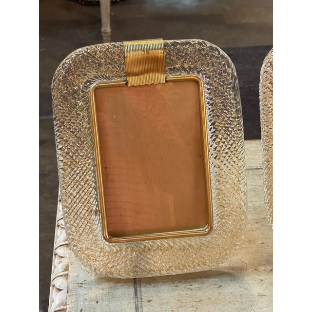 Decorative gold Murano glass picture frame. Featuring beautiful textured glistening glass. Also available in other colors...
