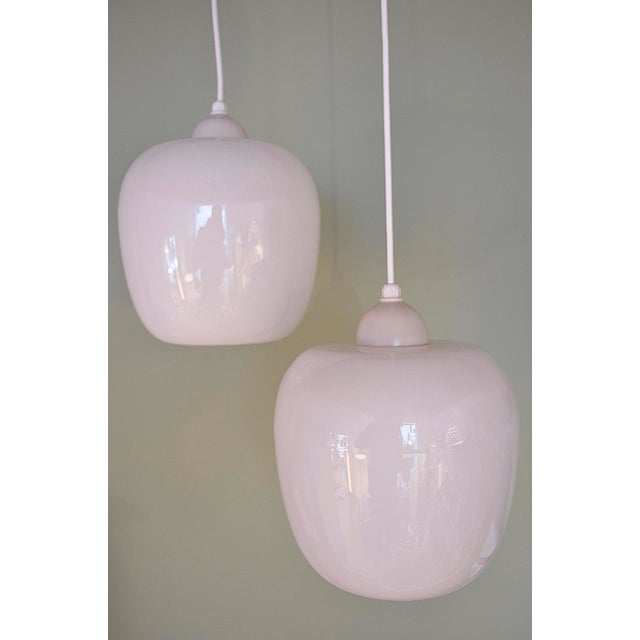 White Mid-Century Opal Glass Lamps, 1950s For Sale - Image 8 of 8