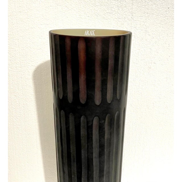 Sergio Constantini, Large Murano Abstract Hand Blown Arcade Glass Sculpture Marcello Panza Vase For Sale - Image 9 of 12