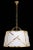 Stealth - Moderne style linen drum shade fixture, crosshatched frame with medallion detail.